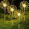 SaiXuan Luci Solari da Giardino,4 Pezzi 120 LED Luci da Esterno Giardino Solari con 8 Modalità, IP65 Impermeabie Solare Fuochi D'artificio per Decorare Patii, Prati e Terrazze (Bianco Caldo)