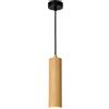 Alpinaluz Lampada a sospensione tubolare da soffitto in alluminio 20 cm - Design moderno minimalista, attacco GU10, cavo tessile regolabile 120 cm (Effetto legno)