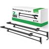ATM appendiabiti estraibili per armadio 2 pezzi 500 mm nero opaco 6 kg | Asta telescopica, scorrimento salvaspazio, struttura in acciaio, organizzazione guardaroba, uso domestico quotidiano