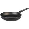 H&H Padella Titan in Alluminio con Rivestimento Antiaderente Pfluon, 30 cm, Colore Nero, Adatta a Tutti i Piani Cottura - Incluso Induzione e Vetroceramica, PFOA Free