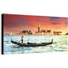 Wallazz Quadro su Tela Veneto - Quadri Moderni Soggiorno - Venezia, Verona, Padova, Vicenza, Treviso, Cortina - Stampa su Tela Canvas HD - Quadro Moderno Soggiorno 60x120 cm