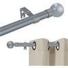 JONA SADO Bastoni per tende resistenti per finestre, set di aste per tende regolabili da 2,5 cm con staffe, asta per tende in metallo per camera da letto, cucina, soggiorno 25LMG5SIL