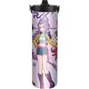 UBBY Demon Hunters - Borraccia da 590 ml, a prova di perdite, con cannuccia e manico, in acciaio inox, per lavoro, viaggi, attività all'aperto, scuola (rosa)