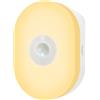 Generico Tuya WiFi Smart Led Luce notturna Bianco caldo RGB Timer Light App Controllo vocale PIR Sensore di movimento Luce Plug In Lampada da parete Spina USA/Spina UE (Spina UE)