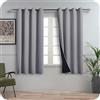 MRTREES Tende Oscuranti Termiche Isolanti per Interni, 2 Pezzi, 140x145 cm | 100% Coprenti, Corte, con Occhielli, Tenda Oscurante Termica Isolante Freddo, per Camera da Letto e Soggiorno, Grigio Chiaro