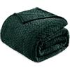Exclusivo Mezcla Coperta in Pile, Leggero, Reversibile, Morbido, 150x200 cm | per Divano, Letto e l'Aperto, Copriletto Multi-Uso, Jacquard a Chevron, Tutte le Stagioni, Verde Scuro