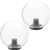 gloca Sfera per Lampione da Giardino E27 IP44 - Globo di Ricambio in Metacrilato per Illuminazione Esterna e Lampioni, Trasparente 25cmØ, 2