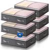 Boic 6 cassetti sottoletto con finestra, 40 l, con coperchio, pieghevoli, per vestiti, biancheria da letto, armadio (grigio)