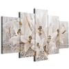 B&D XXL - Quadri Moderni per Soggiorno Grandi, Fiori Giglio, 150x75 cm | Chiodi Inclusi, 5 Pezzi, Quadro Moderno, Stampa su Tela, Componibili, Resistenti Allo Sbiadimento, Produzione Europea