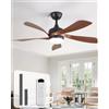 Sofucor Ventilatore da Soffitto LED con Telecomando, 114 cm | Silenzioso Dimmerabile Lampada, Timer, 6 Velocità, 3 Regolazioni di Colore, DC per Camera da Letto Cucina Soggiorno
