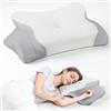 Jradse Cuscino Cervicale Memory Foam, Ergonomico Cuscino Ortopedico Cervicale Antirussamento per chi Dorme su un Fianco/Sulla Schiena/Sulla Pancia con Federa Sfoderabile e Lavabile