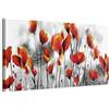 murando - Quadro Moderno per Soggiorno Grandi, Fiori Papavero, 150x50 cm | Chiodi Inclusi, 1 Pezzo, Stampa su Tela, Decorazione da Parete, Resistenti Allo Sbiadimento, Produzione Europea