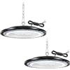 TODEHI 2pcs 200W UFO Faretto LED Bianco Freddo Lampada da Officina Garage | IP65 LED Industriale Interni LED Luce Bianca fari Led da esterno Faretto High Bay Light per Industriale Fabbrica Parcheggio