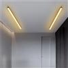 TZSMUM LED Rettangolo Lungo Plafoniera Alluminio Acrilico Moderno Interni Lampada da Soffitto Creatività Decorazione Plafoniere Lineare Design per Soggiorno Corridoio Balcone (Nero Luce Calda,100cm)