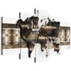 B&D XXL - Quadri Moderni Camera da Letto Matrimoniale, Mappamondo 200x100cm | Chiodi Inclusi, 5 Pezzi, Quadro Moderno, Murale Arte, Stampe da Parete, Resistenti Allo Sbiadimento, Produzione Europea