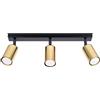 SOLLUX lighting - Winx Wall Sconceiling - Plafond da soffitto - Lampada decorativa - Lampada LED - Basso consumo energetico - GU10, 3x max 10W LED, ~230V, 50Hz - Nero/Oro - 45x6x18,5cm