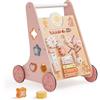 ROBUD Girello in legno, per bambini, per lo sviluppo cognitivo, rosa