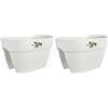 Elho Vibia Campana Flower Bridge 40 - Fioriera per Balcone E Esterno - Ø 39 x H 22 cm - Bianco/Silky White (Confezione da 2)