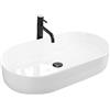 Rea - Lavabo Da Appoggio Nadia 70 Lavandino Bagno 710 X 385 X 120 mm Ceramica (Bianco)