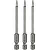 QUARKZMAN 3Pz T10 Punte Cacciaviti Torx 3.15 (80mm) L Set Precisione | Gambo Esagonale 1/4, Magnetiche, Senza Foro, Antimanomissione, a Stella a 6 Punte, in Acciaio S2, per Uso Industriale