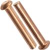 AERZETIX Set di 12 rivetti pieni in rame Ø4x25 mm/testa semitonda