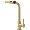 Ulytid Rubinetto Lavello Cucina Dorato con Doccetta Estraibile Cascata | Rubinetto in acciaio inox 304 con finitura oro, 3 modi e 360° girevole, monocomando, risparmio idrico