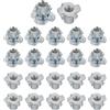 QUARKZMAN M5x10mm Dadi a T 4 Punte Inserti Filettati 100pz | Acciaio al Carbonio Inserti Filettati per Legno, Prese da Arrampicata, Mobili da Cucina, Mobili