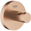 GROHE Essentials Gancio portasciugamano - Gancio da parete per bagno o doccia (metallo, fissaggio nascosto, completo di viti e tasselli, avvitamento o incollaggio), Oro rosa spazzolato, 40364DL1