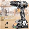 AKZWOXRO Trapano Avvitatore Brushless 21 V, 42N.m, Batteria 2,0 Ah | Motore brushless, coppia di 42N.m, batteria da 2,0 Ah, 2 velocità, 18+1 regolazioni, luce LED e 22 accessori