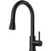 FORIOUS Rubinetto Cucina Estraibile, Rubinetto Cucina con 3 Modalità di Getto, Miscelatore Cucina in Acciaio Inox con Leva Monocomando e Rotazione a 360°, per Sistemi ad Alta Pressione, Nero Opaco