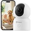 Anlapus Telecamera Interna WiFi 4MP 2,5K, Rotazione 360°, Dual Band 2,4/5G | Rilevamento umano IA, chiamata con gesto OK, visione notturna, telecamera bebè/animali, scheda fino a 256GB, prova cloud 30gg
