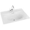 LAVITA Kolorado 600 - Lavabo per mobili con troppopieno e foro per rubinetto, in porcellana di alta qualità, 61 x 46,5 x 17 cm, bianco lucido