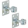 TRIBECCO® Set di 2 cerniere per cancelli regolabili con viti per pali, per saldatura, in acciaio galvanizzato, M12 x 40 (75 x 55 mm)