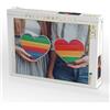 CALVENDO Puzzle con cuori nei colori dell'arcobaleno come simbolo della comunità LGBTQ, 1000 pezzi, dimensioni 64 x 48 cm, puzzle fotografico per ore felici