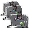 Exsun 3x Nastri per Etichette 12mm Compatibili con Brother Tze-335 Tze335 Tzc335 per Stampanti per Etichette PT-H105 PT-H100lb PT-H110 H107b PT-H100r PT-D210 PT-D400 PT-E100 1000, Bianco su Nero