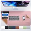 MYMIND® Sottomano da scrivania [set da 2 pezzi] 80 x 40 cm - qualità premium con tappetino per mouse extra - tappetino da scrivania - tappetino antiscivolo - tappetino per scrivania (rosa)