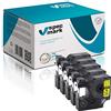 specmark 40918 S0720730 - Nastro adesivo 9 mm x 7 m, set da 5 pezzi, nero su giallo