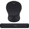 MOSISO Supporto Poggiapolsi Mouse&Tastiera,Tappetino Mouse Ergonomico con | Memory Foam Concavo&Curvo,Base Antiscivolo,Sollievo Dolore,Comodo Tappetino Rettangolare Tipo Facile Casa/Ufficio,Nero