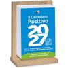 Il Calendario Positivo Calendario Positivo 2027 Motivazionale | Con Supporto in Legno di Rovere, da Tavolo | Affronta le Giornate col Sorriso ed un Pensiero filosofico | Idea Regalo geniale | Misure 12x17x5,5 | Luxury Pack
