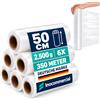 Inoverse 6 Rotoli Pellicola Estensibile Trasparente 50cm/2,5kg - Film Industriale per Imballaggio, Trasloco, Pallet, Uso Manuale, Pellicola Termoretraibile, Forniture da Spedizione