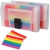 Jesustree Cartella Portadocumenti Espandibile, A6 Piccola Accordion di File Porta Documenti con 13 Tasche Plastica Cartelle a Soffietto Portatile per Casa Scuola Ufficio (2PCS)