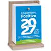 Il Calendario Positivo Calendario Positivo 2027 Motivazionale | Con Supporto in Legno di Noce, da Tavolo | Affronta le Giornate col Sorriso ed un Pensiero filosofico | Idea Regalo geniale | Misure 12x17x5,5 | Luxury Pack