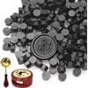 DEARBAG Set di Perle Ceralacca,Nero,300 Pezzi Perle di Cera per Sigillo | con Fornello per Ceralacca e Cucchiaio Fondente,Set di Ceralacca Esagonale per Lettere,Buste,Invit di Nozze,Biglietti