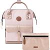 CABAIA Zaino Adventurer Rosso/Rosa - Computer - Impermeabile, Queretaro | Apertura grandangolare · 2 tasche interne · Formato viaggio · Design francese · Certificato Vegan