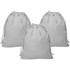 PATIKIL 3Pz Sacchetti Riutilizzabili con Coulisse 25x32 Cm Grigio Chiaro | Pochette Conservare Oggetti da Viaggio, Organizzatore Bagagli, Multifunzione, Cotone