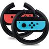 TalkWorks RIIMUHIR Steering Wheel Controller for Nintendo Switch (2 Pack) by TalkWorks | Racing Games Accessories Joy con Controller Grip for Mario Kart, Black