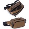 KINGSLONG Marsupio da uomo e donna, multifunzione: marsupio sportivo con 11 scomparti, impermeabile, regolabile da 52 a 120 cm, crossbody per viaggi, festival, addestramento del cane, mountain bike, marrone, L