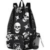 OWFKAY Zaino da spiaggia con teschio pirata con coulisse borsa da nuoto per uomo donna nuoto palestra con tasca impermeabile impermeabile ripiegabile sport
