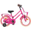 TEKGHUT Bicicletta da 12 pollici, telaio in acciaio rosa chiaro