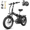 WILDEWAYEBIKE Bicicletta elettrica pieghevole FW11 Pro per adulti, motore 250 W, batteria 35 Ah, autonomia 100-160 km, pneumatici Fat-Tire 20 x 3,0 pollici, freni idraulici, bici da città, Step-Over